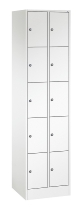 C+P Schließfachschrank Serie 8070 mit Sockel 3 Abt.240mm 5 Fächer B190mm (HxBxT)1950x680x480mm 7035/3003
