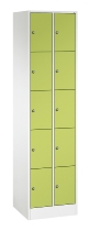 C+P Schließfachschrank Serie 8070 mit Sockel 3 Abt.240mm 5 Fächer B190mm (HxBxT)1950x680x480mm 7035/3003