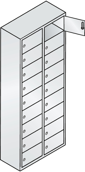 C+P Kleingefachschrank 80700-223 Serie 8170 Intro wandhängend 12 Fächer (HxBxT)1130x460x200mm 7035/0024