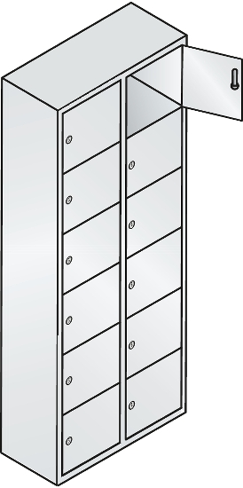 C+P Kleingefachschrank 80700-223 Serie 8170 Intro wandhängend 12 Fächer (HxBxT)1130x460x200mm 7035/0024