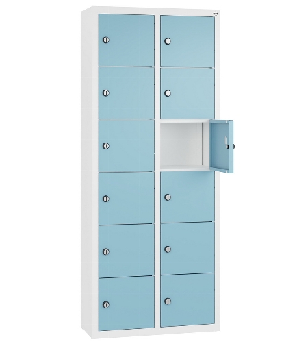 C+P Kleingefachschrank 80700-223 Serie 8170 Intro wandhängend 12 Fächer (HxBxT)1130x460x200mm 7035/0024