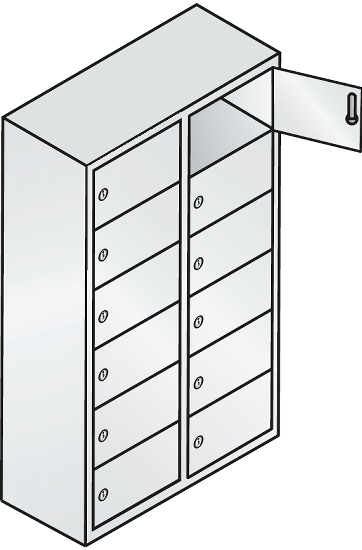 C+P Kleingefachschrank 80700-223 Serie 8170 Intro wandhängend 12 Fächer (HxBxT)1130x460x200mm 7035/0024