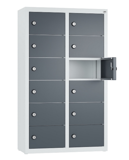 C+P Kleingefachschrank 80700-223 Serie 8170 Intro wandhängend 12 Fächer (HxBxT)1130x460x200mm 7035/0024
