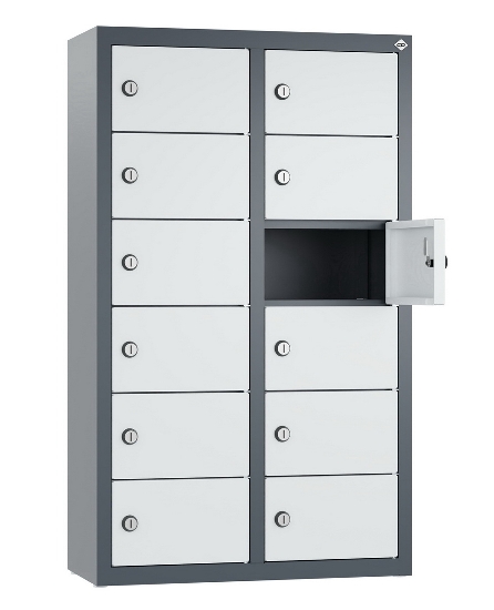 C+P Kleingefachschrank 80700-223 Serie 8170 Intro wandhängend 12 Fächer (HxBxT)1130x460x200mm 7035/0024