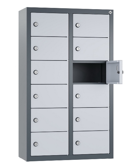 C+P Kleingefachschrank 80700-223 Serie 8170 Intro wandhängend 12 Fächer (HxBxT)1130x460x200mm 7035/0024
