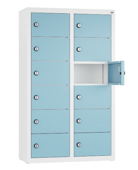 C+P Kleingefachschrank 80700-223 Serie 8170 Intro wandhängend 12 Fächer (HxBxT)1130x460x200mm 7035/0024