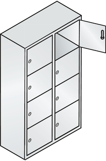 C+P Kleingefachschrank 80700-223 Serie 8170 Intro wandhängend 12 Fächer (HxBxT)1130x460x200mm 7035/0024
