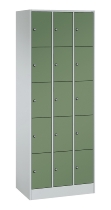 C+P Schließfachschrank Serie 8070 mit Sockel 3 Abt.240mm 5 Fächer B190mm (HxBxT)1950x680x480mm 7035/3003