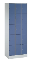 C+P Schließfachschrank Serie 8070 mit Sockel 3 Abt.240mm 5 Fächer B190mm (HxBxT)1950x680x480mm 7035/3003