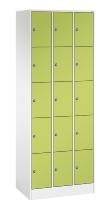 C+P Schließfachschrank Serie 8070 mit Sockel 3 Abt.240mm 5 Fächer B190mm (HxBxT)1950x680x480mm 7035/3003