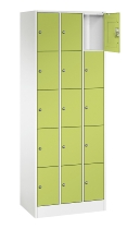 C+P Schließfachschrank Serie 8070 mit Sockel 3 Abt.240mm 5 Fächer B190mm (HxBxT)1950x680x480mm 7035/3003