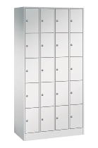 C+P Schließfachschrank Serie 8070 mit Sockel 3 Abt.240mm 5 Fächer B190mm (HxBxT)1950x680x480mm 7035/3003