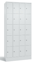 C+P Schließfachschrank Serie 8070 mit Sockel 3 Abt.240mm 5 Fächer B190mm (HxBxT)1950x680x480mm 7035/3003