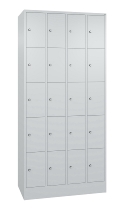 C+P Schließfachschrank Serie 8070 mit Sockel 3 Abt.240mm 5 Fächer B190mm (HxBxT)1950x680x480mm 7035/3003