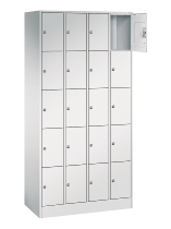C+P Schließfachschrank Serie 8070 mit Sockel 3 Abt.240mm 5 Fächer B190mm (HxBxT)1950x680x480mm 7035/3003