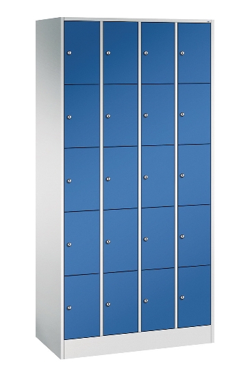 C+P Schließfachschrank Serie 8070 mit Sockel 3 Abt.240mm 5 Fächer B190mm (HxBxT)1950x680x480mm 7035/3003