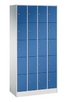 C+P Schließfachschrank Serie 8070 mit Sockel 3 Abt.240mm 5 Fächer B190mm (HxBxT)1950x680x480mm 7035/3003