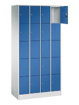 C+P Schließfachschrank Serie 8070 mit Sockel 3 Abt.240mm 5 Fächer B190mm (HxBxT)1950x680x480mm 7035/3003