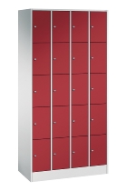 C+P Schließfachschrank Serie 8070 mit Sockel 3 Abt.240mm 5 Fächer B190mm (HxBxT)1950x680x480mm 7035/3003