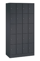 C+P Schließfachschrank Serie 8070 mit Sockel 3 Abt.240mm 5 Fächer B190mm (HxBxT)1950x680x480mm 7035/3003