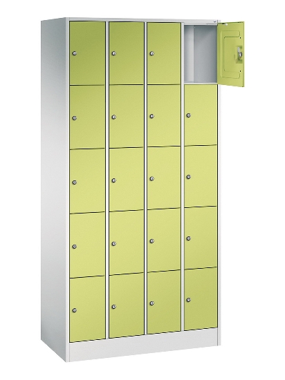C+P Schließfachschrank Serie 8070 mit Sockel 3 Abt.240mm 5 Fächer B190mm (HxBxT)1950x680x480mm 7035/3003