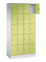 C+P Schließfachschrank Serie 8070 mit Sockel 3 Abt.240mm 5 Fächer B190mm (HxBxT)1950x680x480mm 7035/3003