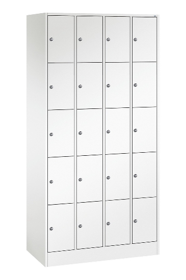 C+P Schließfachschrank Serie 8070 mit Sockel 3 Abt.240mm 5 Fächer B190mm (HxBxT)1950x680x480mm 7035/3003