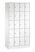 C+P Schließfachschrank Serie 8070 mit Sockel 3 Abt.240mm 5 Fächer B190mm (HxBxT)1950x680x480mm 7035/3003