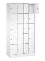 C+P Schließfachschrank Serie 8070 mit Sockel 3 Abt.240mm 5 Fächer B190mm (HxBxT)1950x680x480mm 7035/3003
