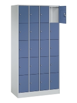 C+P Schließfachschrank Serie 8070 mit Sockel 3 Abt.240mm 5 Fächer B190mm (HxBxT)1950x680x480mm 7035/3003