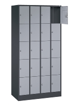 C+P Schließfachschrank Serie 8070 mit Sockel 3 Abt.240mm 5 Fächer B190mm (HxBxT)1950x680x480mm 7035/3003