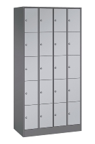C+P Schließfachschrank Serie 8070 mit Sockel 3 Abt.240mm 5 Fächer B190mm (HxBxT)1950x680x480mm 7035/3003