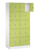 C+P Schließfachschrank Serie 8070 mit Sockel 3 Abt.240mm 5 Fächer B190mm (HxBxT)1950x680x480mm 7035/3003
