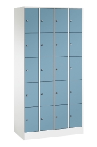 C+P Schließfachschrank Serie 8070 mit Sockel 4 Abt.240mm 5 Fächer B190mm (HxBxT)1950x900x480mm 9016/0010