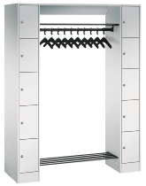 C+P offene Garderobe Serie 8070 1 Fächerschrank 5 Fächer B190mm  (HxBxT)1950x740x480mm 7016/7035