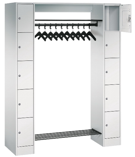 C+P offene Garderobe Serie 8070 1 Fächerschrank 5 Fächer B190mm  (HxBxT)1950x740x480mm 7016/7035