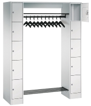 C+P offene Garderobe Serie 8070 1 Fächerschrank 5 Fächer B190mm  (HxBxT)1950x740x480mm 7016/7035