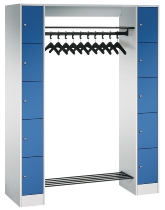 C+P offene Garderobe Serie 8070 1 Fächerschrank 5 Fächer B190mm  (HxBxT)1950x740x480mm 7016/7035