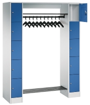 C+P offene Garderobe Serie 8070 1 Fächerschrank 5 Fächer B190mm  (HxBxT)1950x740x480mm 7016/7035
