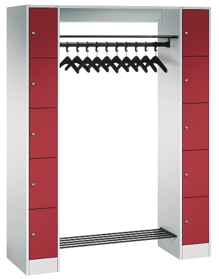 C+P offene Garderobe Serie 8070 1 Fächerschrank 5 Fächer B190mm  (HxBxT)1950x740x480mm 7016/7035