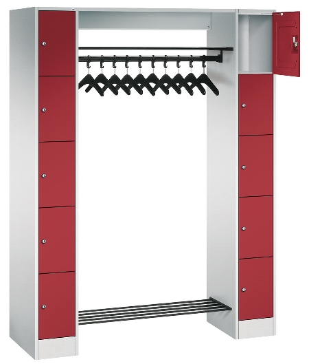 C+P offene Garderobe Serie 8070 1 Fächerschrank 5 Fächer B190mm  (HxBxT)1950x740x480mm 7016/7035