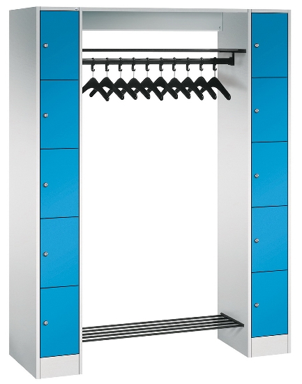C+P offene Garderobe Serie 8070 1 Fächerschrank 5 Fächer B190mm  (HxBxT)1950x740x480mm 7016/7035