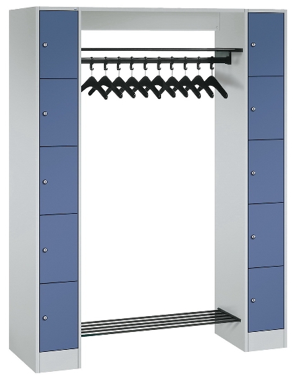 C+P offene Garderobe Serie 8070 1 Fächerschrank 5 Fächer B190mm  (HxBxT)1950x740x480mm 7016/7035