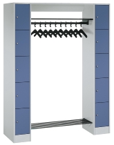 C+P offene Garderobe Serie 8070 1 Fächerschrank 5 Fächer B190mm  (HxBxT)1950x740x480mm 7016/7035