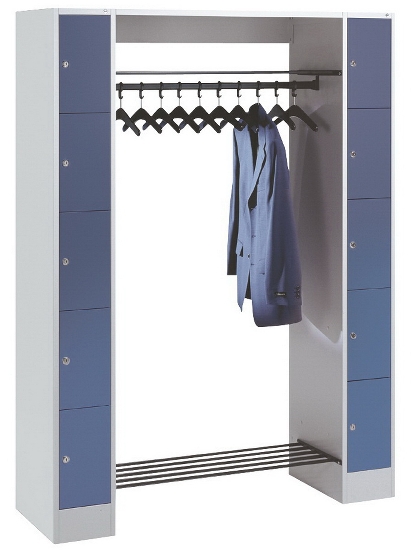 C+P offene Garderobe Serie 8070 1 Fächerschrank 5 Fächer B190mm  (HxBxT)1950x740x480mm 7016/7035