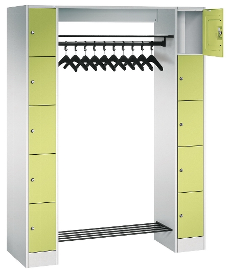 C+P offene Garderobe Serie 8070 1 Fächerschrank 5 Fächer B190mm  (HxBxT)1950x740x480mm 7016/7035