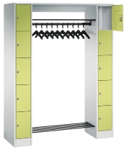 C+P offene Garderobe Serie 8070 1 Fächerschrank 5 Fächer B190mm  (HxBxT)1950x740x480mm 7016/7035