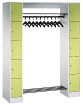 C+P offene Garderobe Serie 8070 1 Fächerschrank 5 Fächer B190mm  (HxBxT)1950x740x480mm 7016/7035