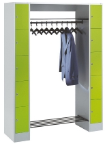 C+P offene Garderobe Serie 8070 1 Fächerschrank 5 Fächer B190mm  (HxBxT)1950x740x480mm 7016/7035