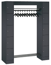 C+P offene Garderobe Serie 8070 1 Fächerschrank 5 Fächer B190mm  (HxBxT)1950x740x480mm 7016/7035